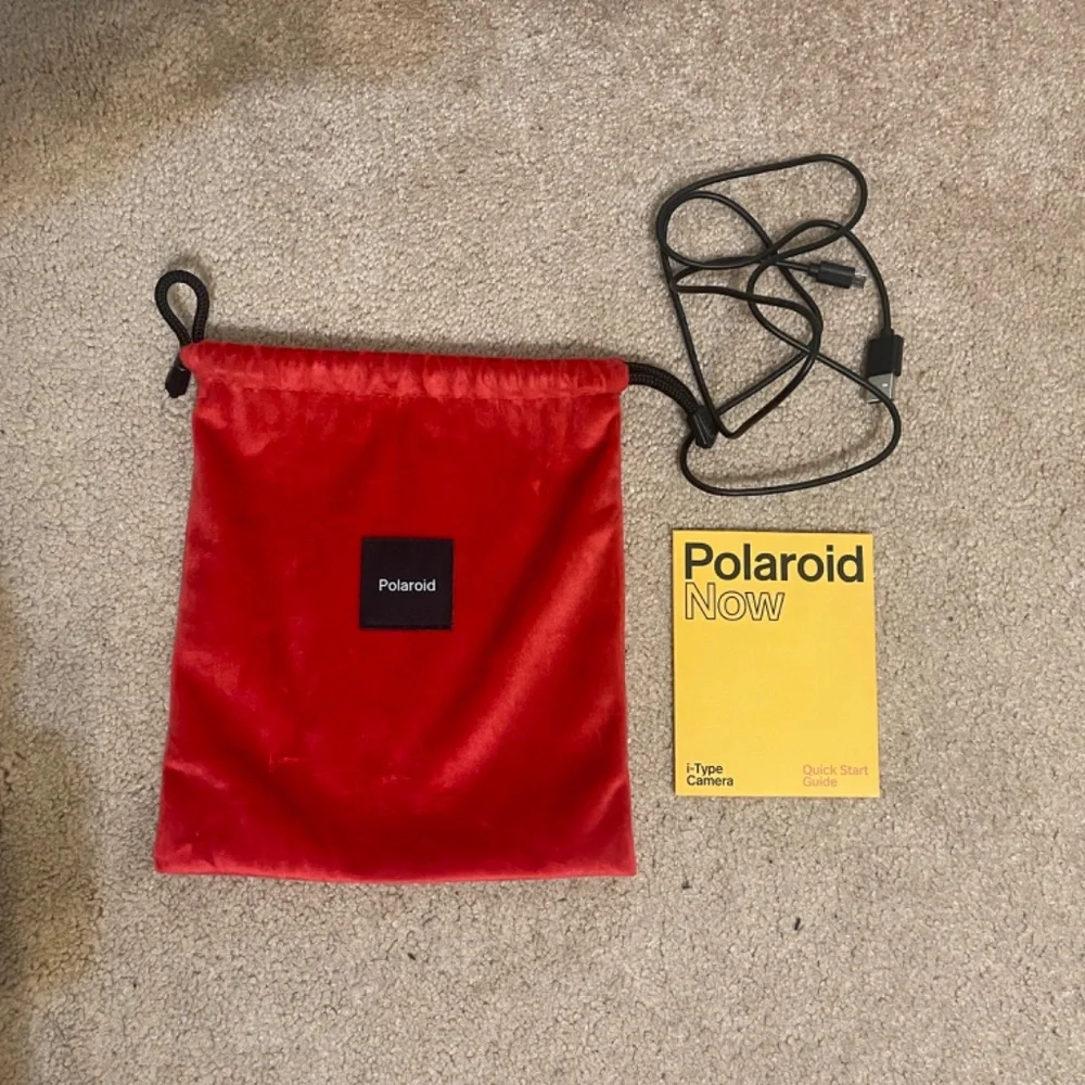 Polaroid Now Instant Camera in White with Rainbow Accent